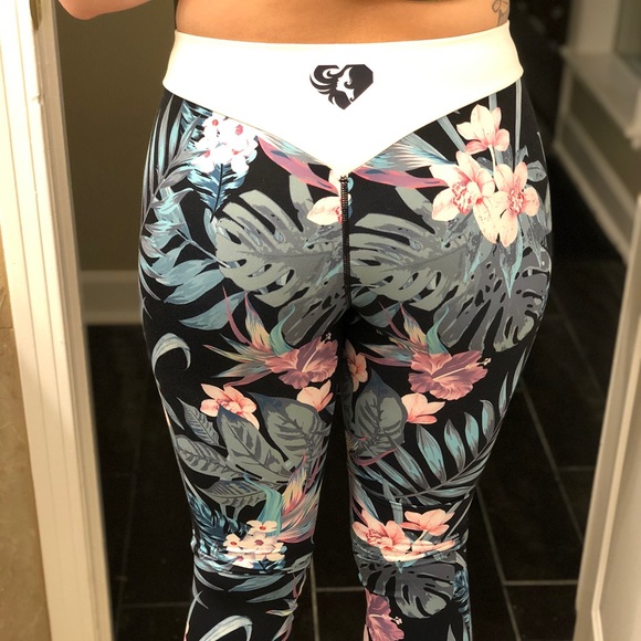 Tropical print athletic leggings - Picture 6 of 8